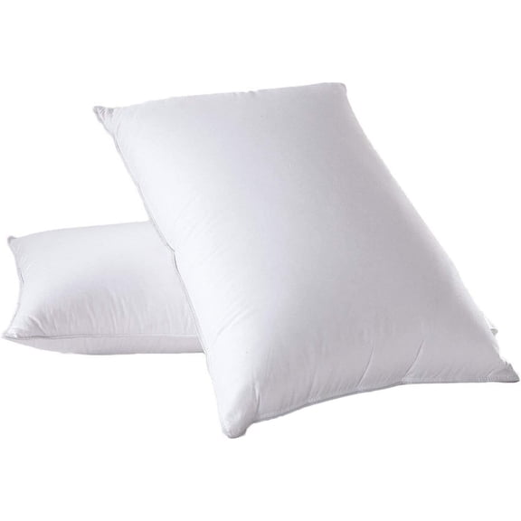 Sheetsnthings Down Pillow (Soft) King Size White Down Pillows, 100% Cotton Shell with 500-Thread-Count, 750-Fill-Power, 39-Ounces of Filling (Pack of 2)