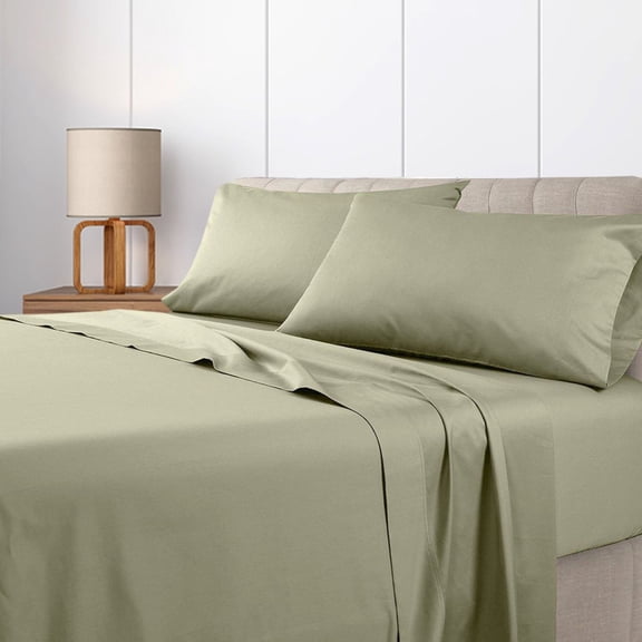 Sheetsnthings RV Sheet Set (Short Queen-Sage) 100% Cotton 300 Thread Count 4pc Camper Sheets