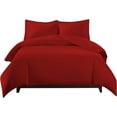 thumbnail image 1 of Sheetsnthings Silky Soft Viscose from Bamboo Full/Queen 3PC Duvet Cover Set, Red, Cool and Breathable Comforter Covers, 1 of 1