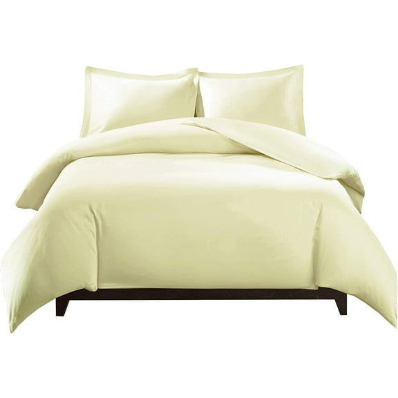 Sheetsnthings Silky Soft Viscose from Bamboo King/California 3PC Duvet Cover Set, Beige, Cool and Breathable Comforter Covers