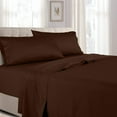 thumbnail image 1 of Sheetsnthings Solid 300 Thread Count, 100% Cotton 4PC California King Bed Sheets Set with Deep Pockets, Chocolate, 1 of 1