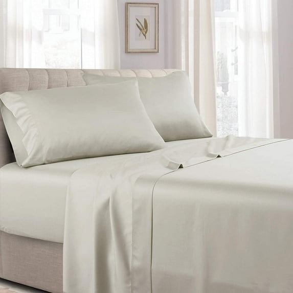 Sheetsnthings Solid 300 Thread Count, 100% Cotton 4PC California King Bed Sheets Set with Deep Pockets, Sage