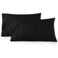 thumbnail image 1 of Sheetsnthings Solid 300 Thread Count, 100% Cotton Standard/Queen Pillow Cases, Set of 2, Black, Soft Pair of Pillowcases, 1 of 2