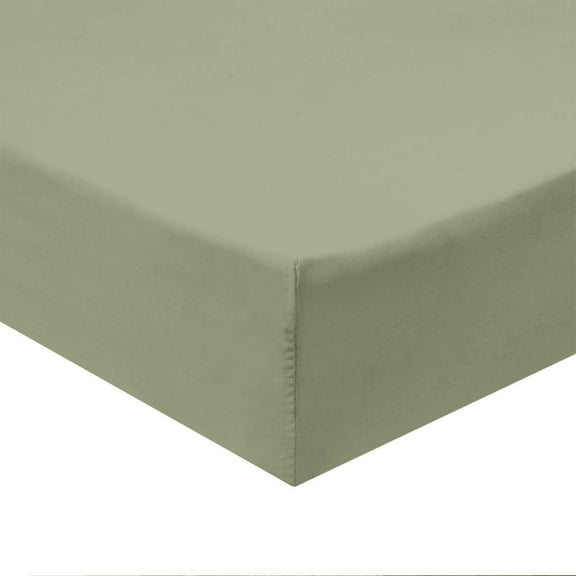 Sheetsnthings Solid 340-Thread-Count, 100-Percent Cotton Top Split California King (72-Inch Wide x 84-Inch Long) Fitted Sheet, Sage