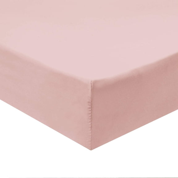 Sheetsnthings Solid 340-Thread-Count, 100-Percent Cotton Top Split King (78-Inch Wide x 80-Inch Long) Fitted Sheet, Blush
