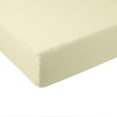 thumbnail image 1 of Sheetsnthings Solid 600-Thread-Count, Viscose from Bamboo California King Size Fitted Sheet, Ivory, 1 of 3