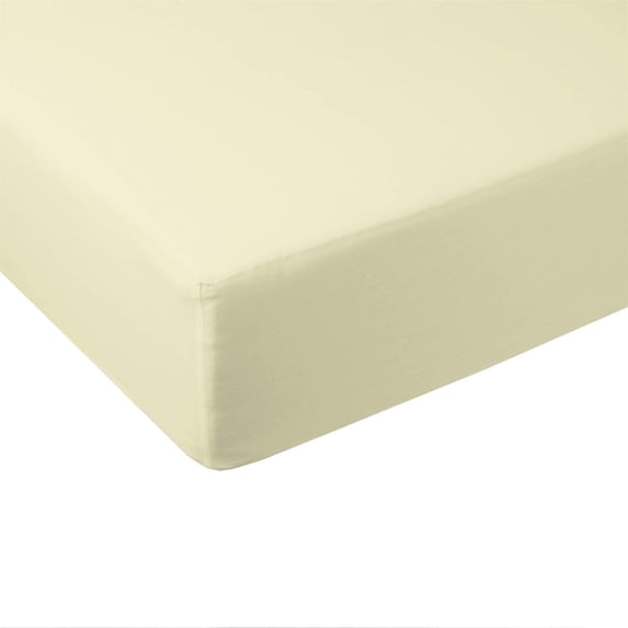 Sheetsnthings Solid 600-Thread-Count, Viscose from Bamboo California King Size Fitted Sheet, Ivory