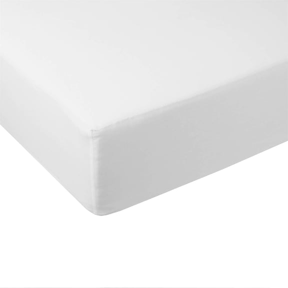 Sheetsnthings Solid 600-Thread-Count, Viscose from Bamboo Full Double Size Fitted Sheet, White