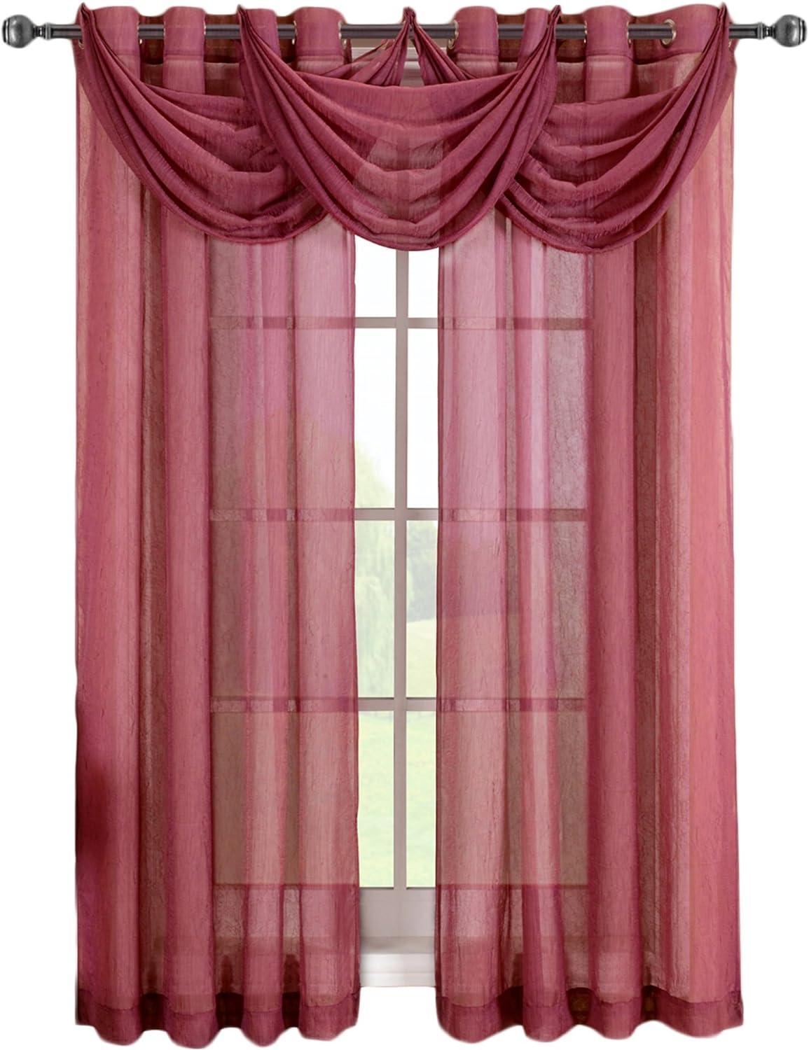 Sheetsnthings Solid Abri Grommet 24 Inch Wide X 24 Inch Long 1   Sheetsnthings Solid Abri Grommet 24 Inch Wide X 24 Inch Long 1 Crushed Sheer Waterfall Valance Burgundy Cdb03f26 71e0 4fa9 B4ab 1105ebf5d736.982e53379113c885a63960490544c190 