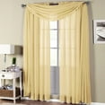 thumbnail image 1 of Sheetsnthings Solid Abri Rod Pocket, 50-Inch Wide x 108-Inch Long Crushed Sheer Curtain Panel, Soft Gold, 1 of 4