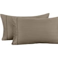 thumbnail image 1 of Sheetsnthings Striped 300 Thread Count, 100% Cotton Standard/Queen Pillow Cases, Set of 2, Taupe, Soft Pair of Pillowcases, 1 of 1
