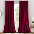 thumbnail image 1 of Sheetsnthings Velvet Heavyweight Rod Pocket Window Curtains, Set of 2 (52"Wx84"L) Solid Panels, Burgundy, 1 of 5