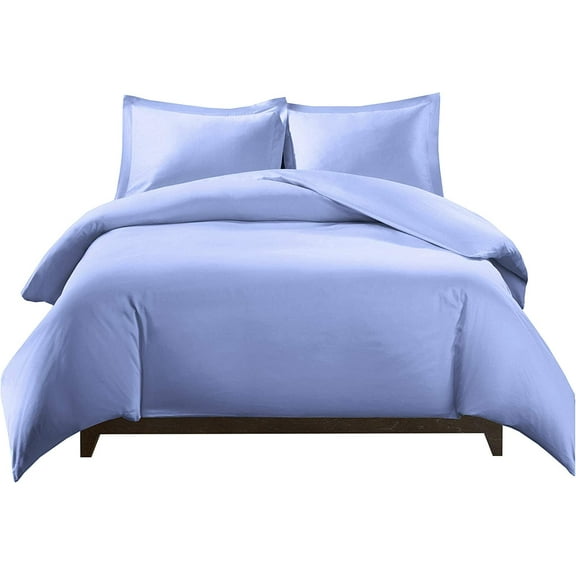 Sheetsnthings Viscose from Bamboo 4PC Bedding Set- Medium Weight Down Alternative Comforter and Duvet Cover with Shams (King/California King Periwinkle)