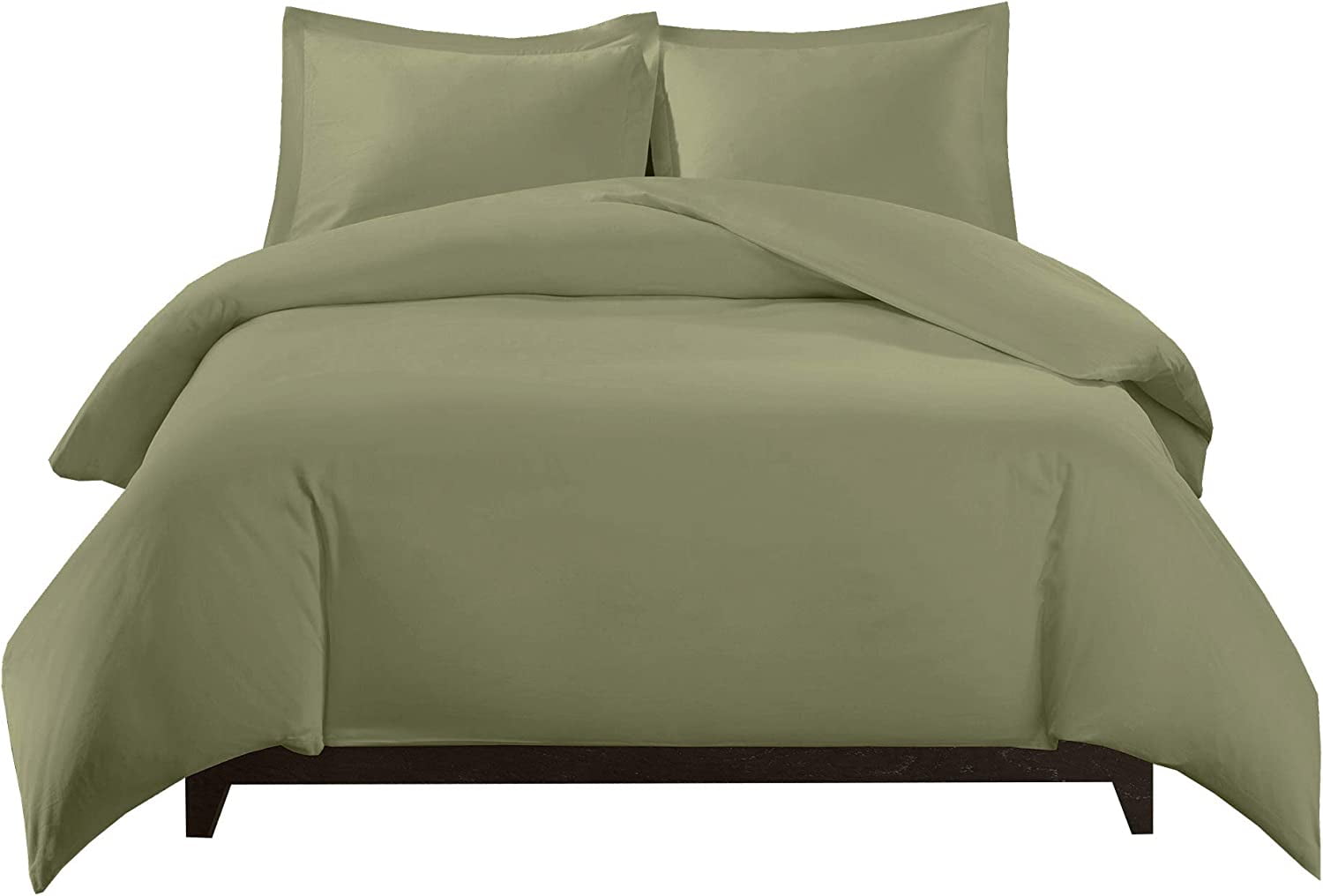 Sheetsnthings Viscose from Bamboo 4PC Bedding Set- Medium Weight Down Alternative Comforter and Duvet Cover with Shams (King/California King Sage)