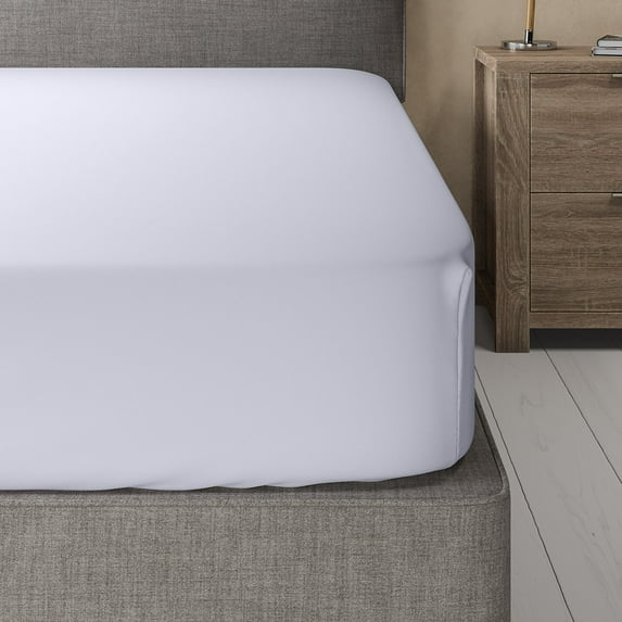 Sheetsnthings Viscose from Bamboo-Cotton Blended Fitted Sheet Only (Twin XL, Solid White) Silky Soft 16-Inch Deep Pocket Bottom Sheet
