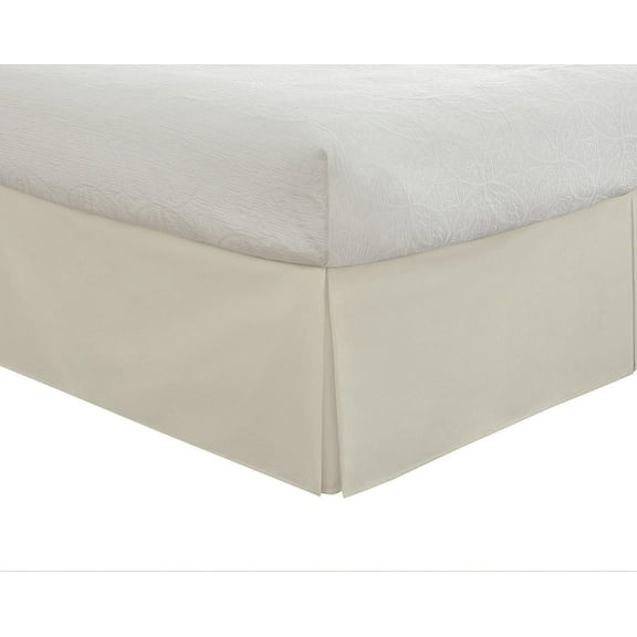 Sheetsnthings Wrinkle Free Bed Skirt 650TC (Twin XL, Solid Ivory) Cotton Blend 650 Thread Count