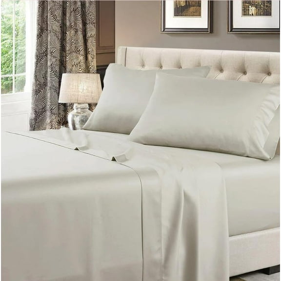 Sheetsnthings in USA- Full XL Sheet Set (54x80 Inch Bed) 608tc Soft Cotton Sateen Bed Sheets, Beige