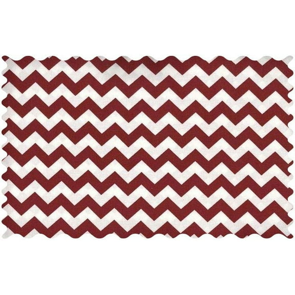 Sheetworld 100% Cotton Percale Fabric By The Yard, Burgundy Chevron Zigzag, 36 X 44