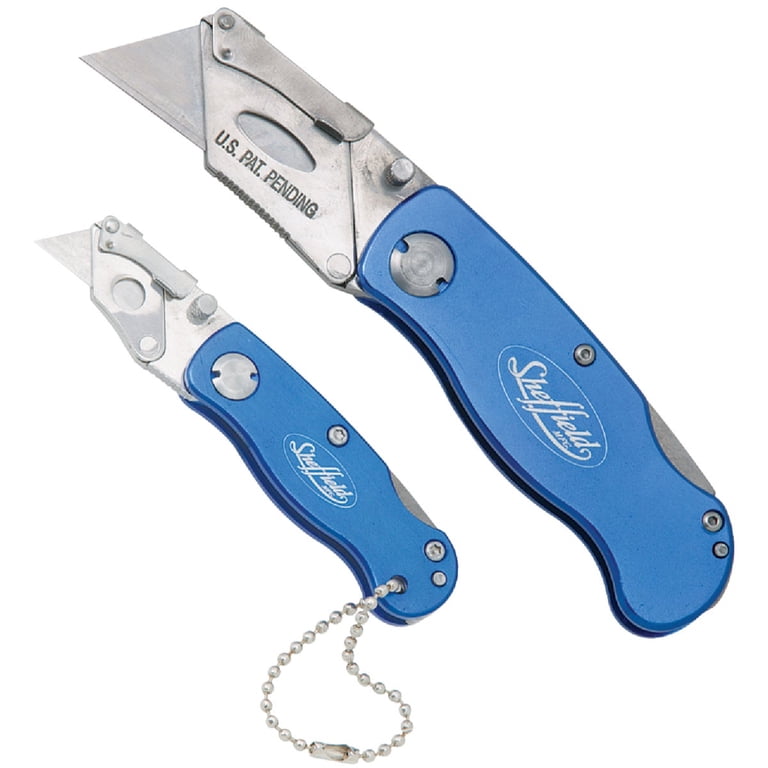 Sheffield 12117 Folding Lock-Back Utility Knives, 2-Piece