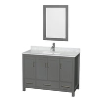 Sheffield 48-inch Dark Gray Single Vanity, Square Sink, 24-inch Mirror