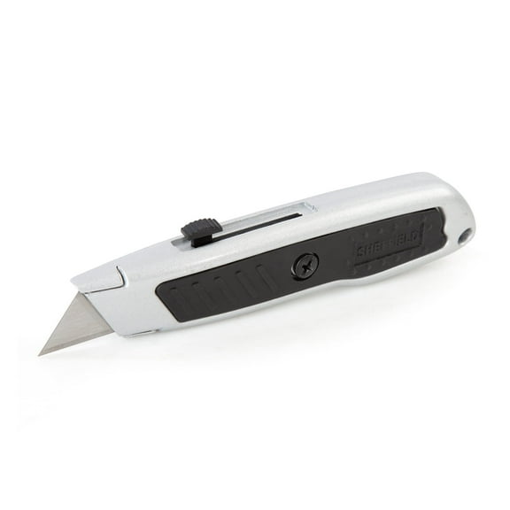 Sheffield Comfort Grip Retractable Utility Knife, 6 inch, Silver