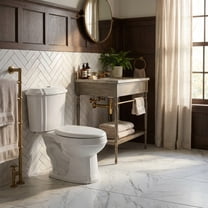 Sheffield Dual Flush Toilet 2-Piece Elongated Bathroom WaterSense Toilet 0.8 GPF/1.6 GPF in White w/Slow Close Seat Renovators Supply