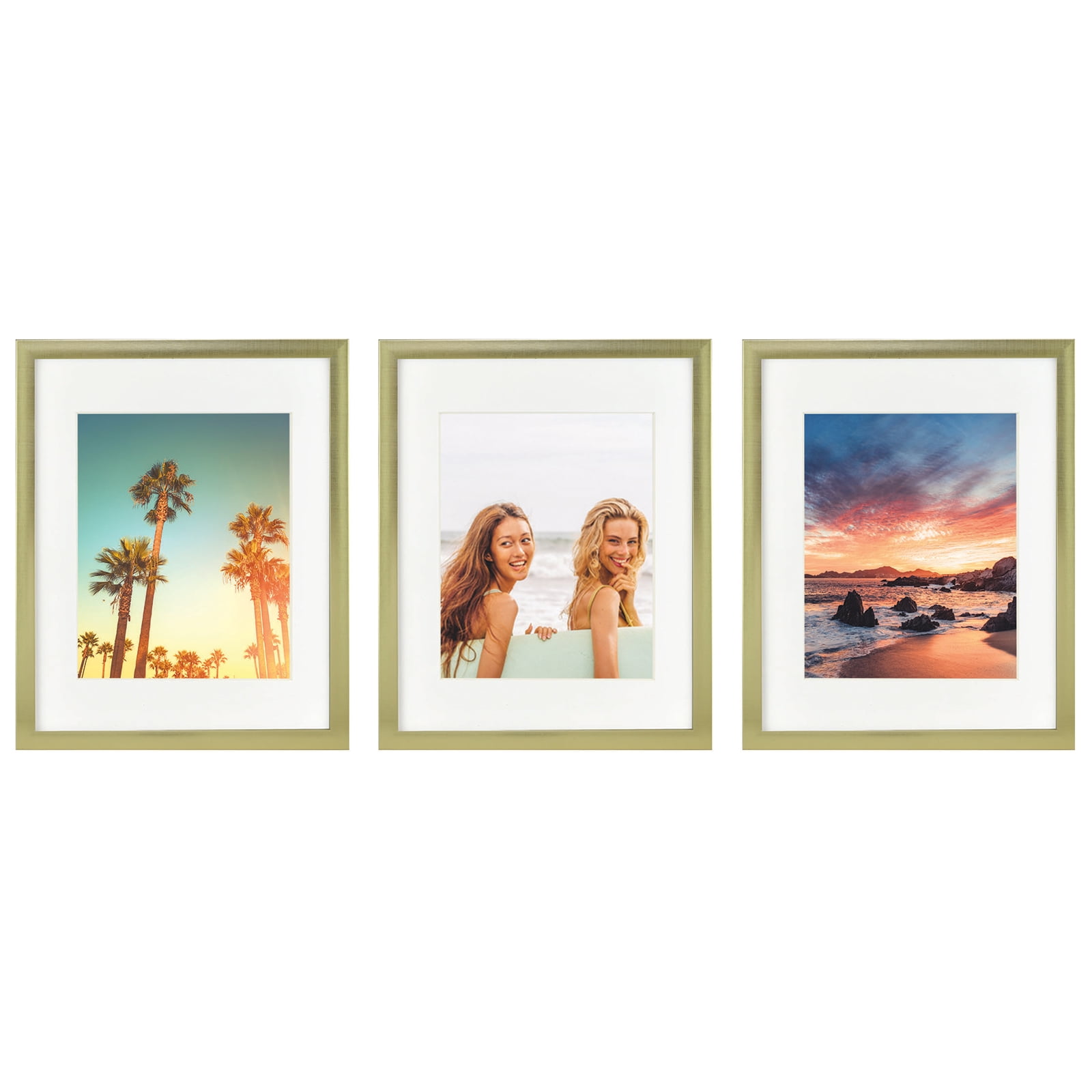 upsimples 11x14 Picture Frame Set of 5,Display Pictures 8x10 with Mat or  11x14 Without Mat,Wall Gallery Photo Frames,White