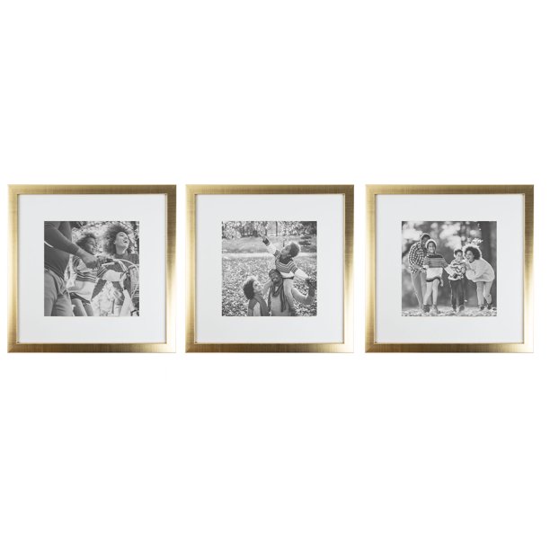 Sheffield Home 3 Piece Gallery Wall Frame Set, 12x12 in. Matted to 8x8