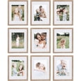thumbnail image 1 of Sheffield Home 9-Pc Wall Decor Picture Frame Set 11x14” Matted Picture Frames for Home Decor, Light Natural, 1 of 6