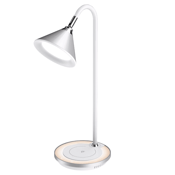 Sheffield Labs Lucas LED Desk Lamp Wireless Charging Desk Lamp Home Office Study Task Lighting Anodized Aluminum White
