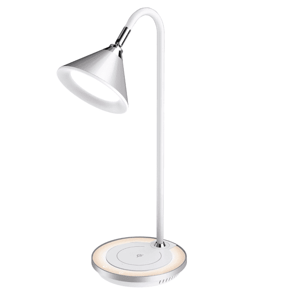 Sheffield Labs Lucas LED Desk Lamp Wireless Charging Desk Lamp Home Office Study Task Lighting Anodized Aluminum White