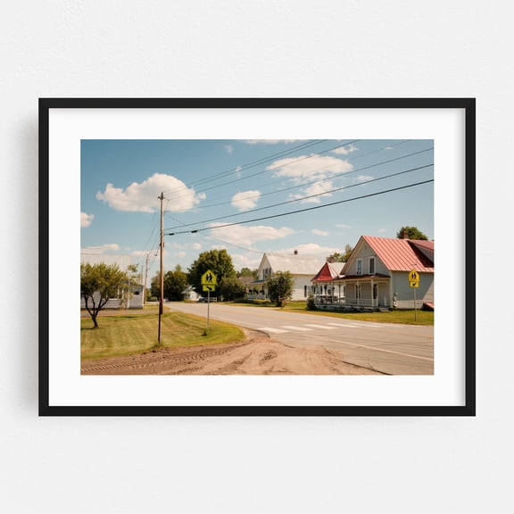 Sheffield - Sheffield Vermont Photography Rural Countryside Farmhouse Scenic Vintage Architecture Pastoral Black Framed Wall Art Print 5 x 7 inches