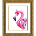 thumbnail image 1 of Shefranov, Olga 26x32 Gold Ornate Wood Framed with Double Matting Museum Art Print Titled - Flamingo, 1 of 4