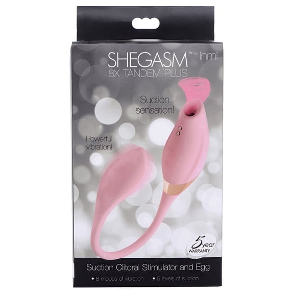 Shegasm 8x Tandem Plus Suction Vibrator, Pink