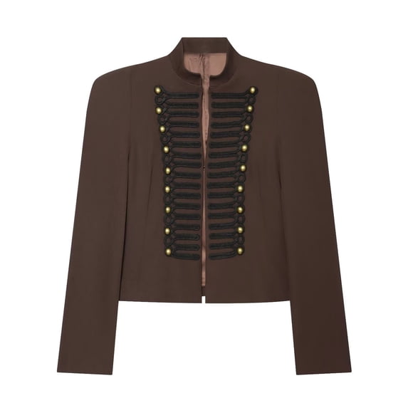 Sheghy Coat Winter for Women Fashionable Slim-fitting Button-decorated Jacket for Women's Suit Brown XS