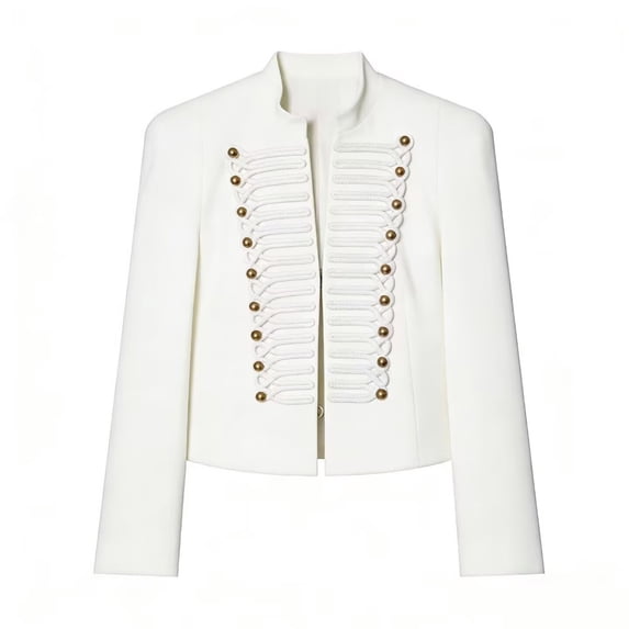 Sheghy Coat Winter for Women Fashionable Slim-fitting Button-decorated Jacket for Women's Suit White M