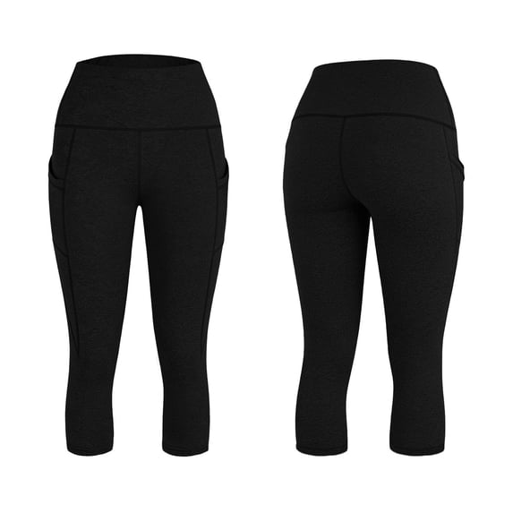 YuXingFu Cotton Pants for Women Loose Fit Women Workout Out Pocket Leggings Fitness Sports Running Yoga Cropped Pants Black S