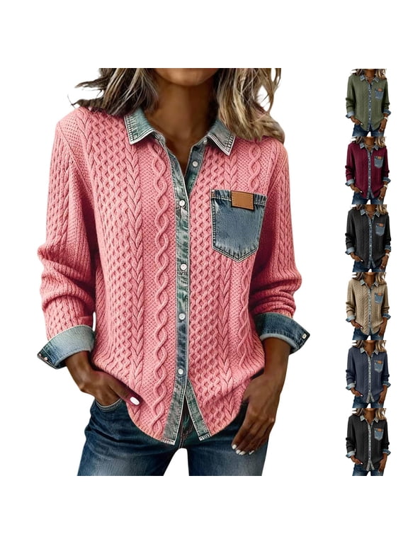 Cotton Plus Size Tops for Women Collared Flared Fringe Hem Long Sleeve for Work Loose Fit Tees Tops Dark Gray L