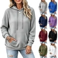 thumbnail image 1 of Sheghy Cute Hoodies All Cotton Fashion Women's Casual Long Sleeve Round Neck Ladies Sweatshirts Tops Blouse Plain Hoodie Army Green M, 1 of 7