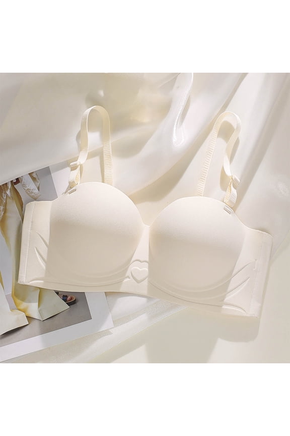 Everyday Bras with underwire for Women Women's AB Cup Backless Removable Shoulder Strap Tube Top Back Closure Thin Breathable Comfortable Wire-Free Bra,White 32/70AB