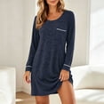 thumbnail image 1 of Sheghy Fall Long Sleeve Relaxed Flowy Maxi Long Dresses for Women Dark Blue, 1 of 7
