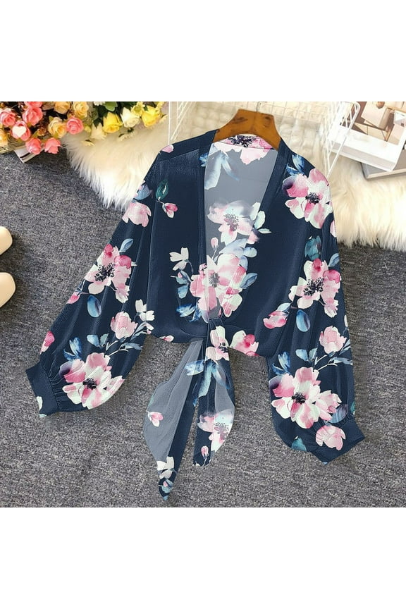 Going Out Top Ladies' Cardigan with Spring and Summer Long Sleeved Print
