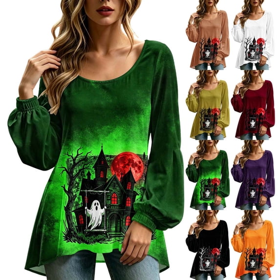 Sheghy Halloween Costumes for Women Dressy Tops for Women Crew Neck A-Line Button Front for Summer Wine M