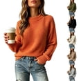thumbnail image 1 of Sheghy Hoodies for Women Cute Women's Fashionable Winter Loose Round Neck Long Sleeved Knitted Sweater Pullover Top White XXXL, 1 of 6