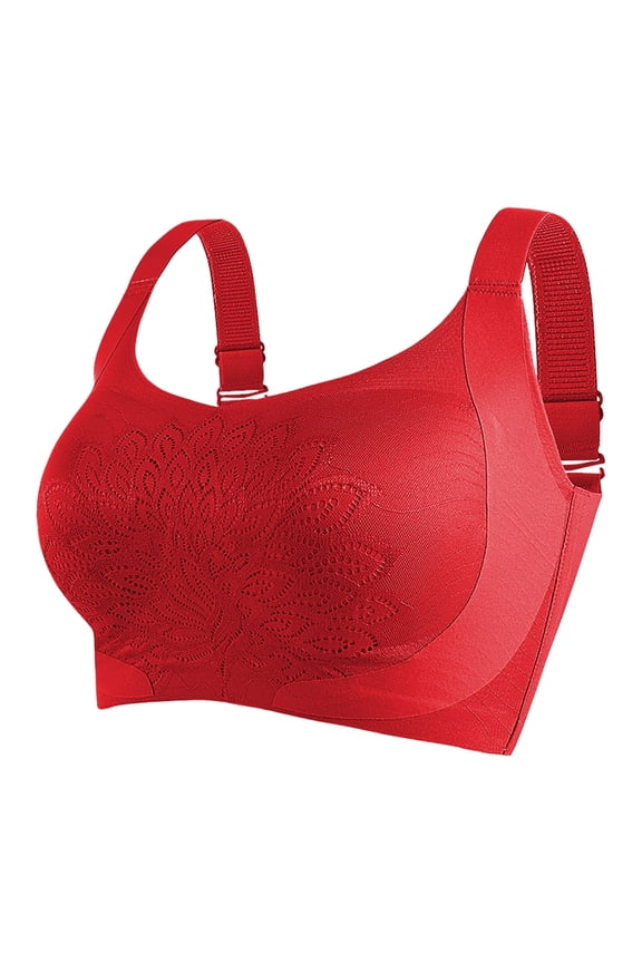 Latex Wireless Bra-Ultra Thin Breathable Comfort/Womens Wireless Bras,Red
