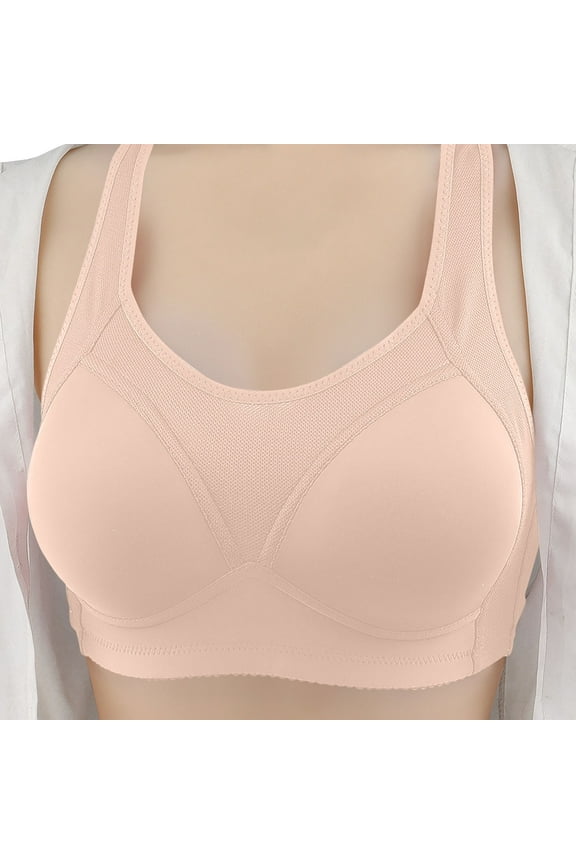 Massage Bra-Front Hook Wireless Comfort/Bras Plus Size,Beige