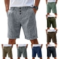 thumbnail image 1 of Sheghy Mens Shorts 100%Cotton Men's Solid Color Button-Up Casual Everyday Breathable Straight Shorts for Summer, 1 of 7