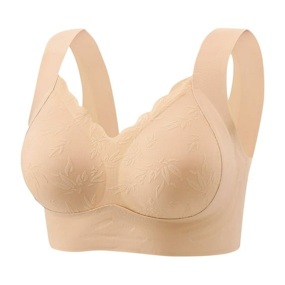 Sheghy Plus Size Minimizer Bra-Wireless Seamless Comfort/Everyday Bras,Beige