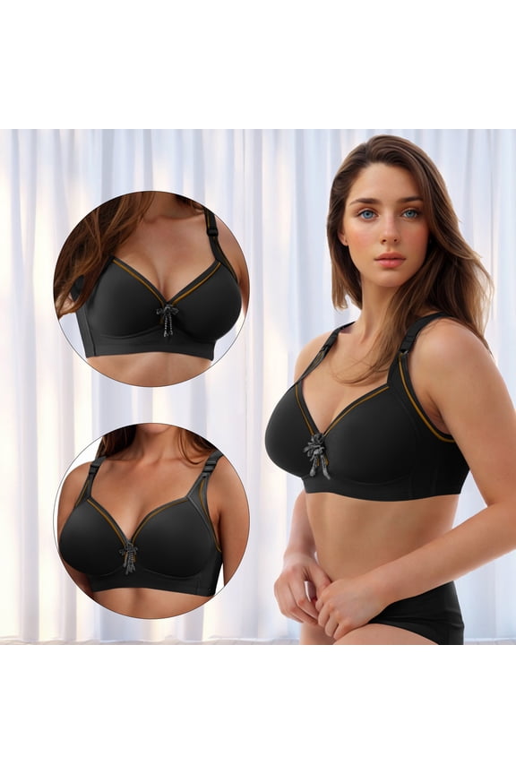 Plus Size Wireless Bra BC Cup-Breathable Full Coverage Non-Padded Comfort Bra/ Bras Free Shipping,Black