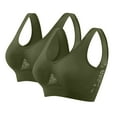 thumbnail image 1 of Sheghy Plus Size Wireless Bra-Mesh Back Hook Comfort Bra/Women Bras Push up,Army Green, 1 of 2